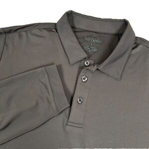 San Soleil Men's Polo Shirt XL Grey Pullover Long Sleeve Golf UPF 50+ Vented